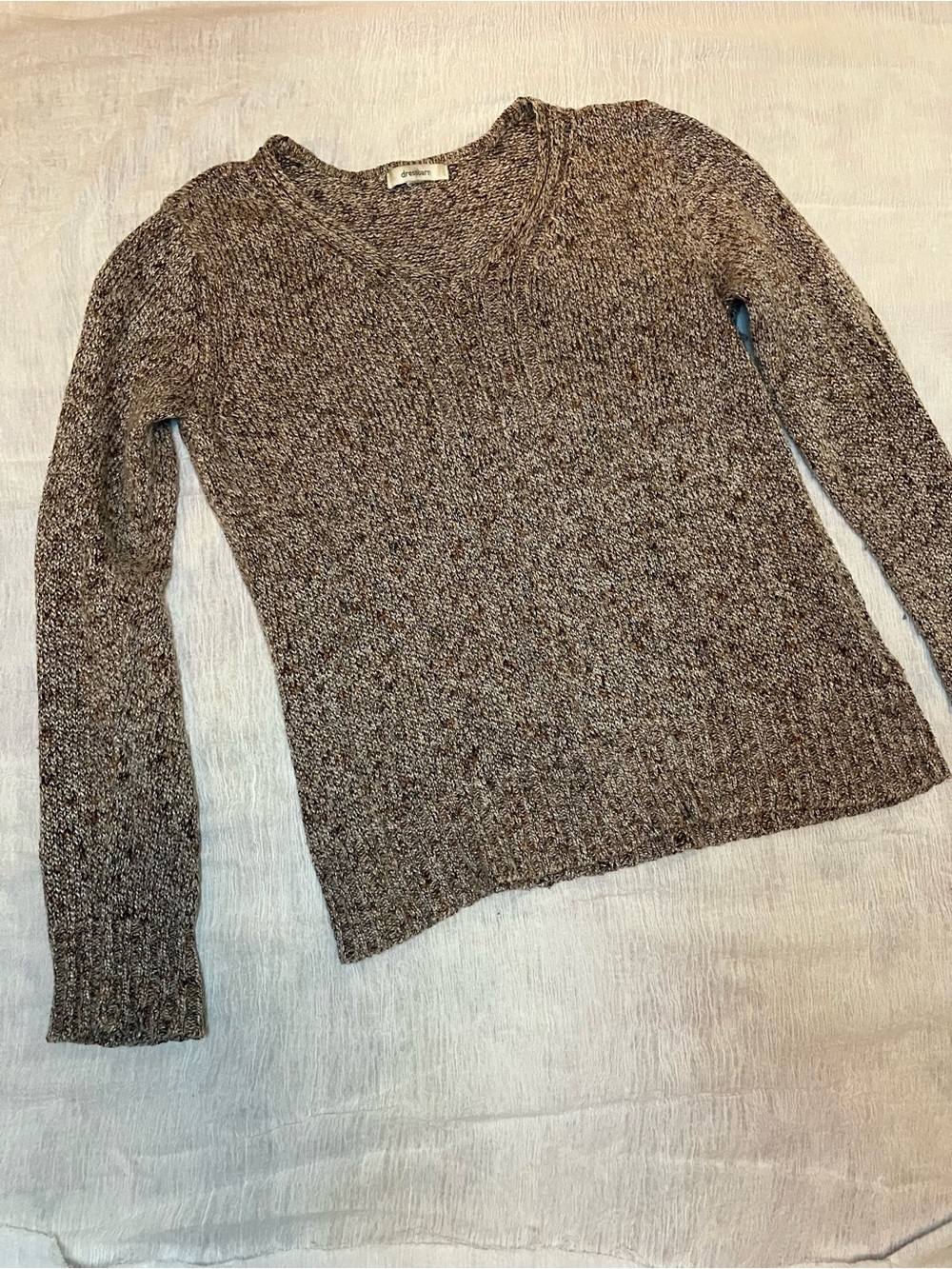 Cozy V-Neck Marled Brown Women's Sweater